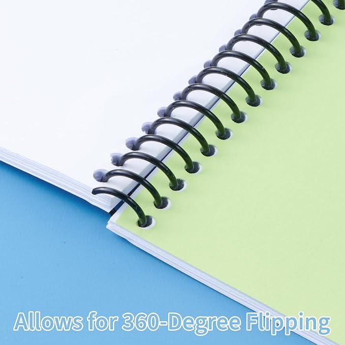 Binditek 100 Pack Plastic Spiral Binding Coils, 4 Different Sizes (6mm, 8mm, 10mm, 12mm)(1/4", 5/16", 3/8", 1/2"), 3:1 Pitch, 36Loops, Black, for Letter Size