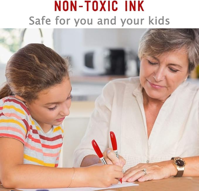 Volcanics Red Dry Erase Markers Low Odor Fine Whiteboard Markers Thin Box of 12