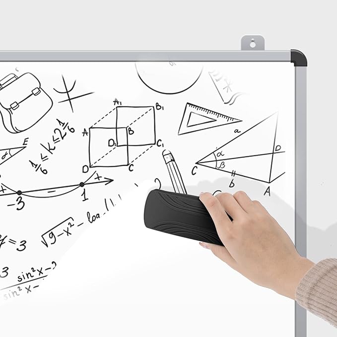 Ddaowanx Whiteboard Eraser, Magnetic Dry Erase Eraser, Glass Board Eraser,School and Office Supplies (4 Pack/2 Black+2 White)