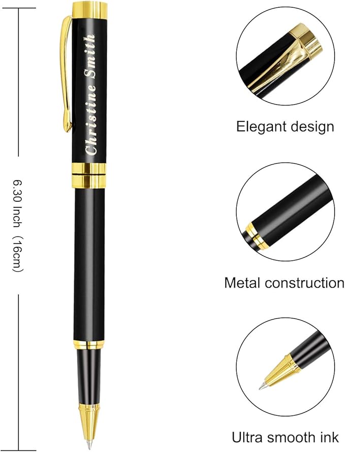 Amlion Personalized Pens Custom Engraved Pen with Name, Refillable Medium Refill, Personalized Gifts for Men Women
