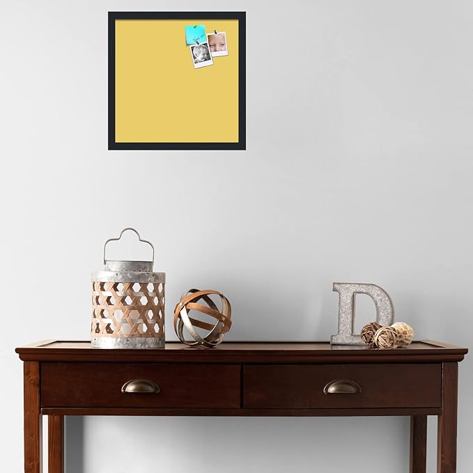 PinPix 16x16 Inch Cork Bulletin Board. This Decorative Framed Pin Board Comes with Honey Pastel Design and a Satin Black Frame. Ideal for Home Office Decor or Message Board (PinPix-1810)
