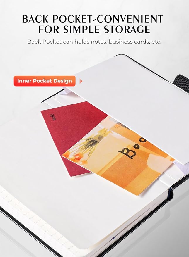 AISBUGUR Pocket Notebook, Small Notebook, 2-Pack Total 320 Pages,3.7" x 5.7" Pocket Notebook (4Pack, 4Black)