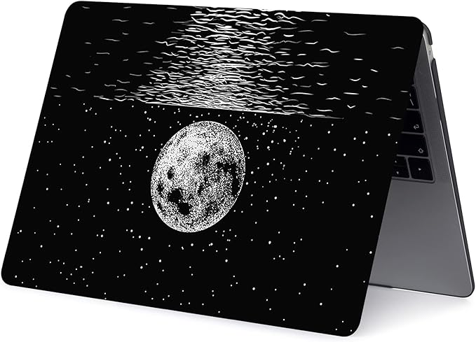 Case Compatible with MacBook Pro 16 inch 2020 2019 Release A2141 with Touch Bar/Touch ID, Plastic Laptop Hard Shell Protective Case & Keyboard Cover Skin - Moon