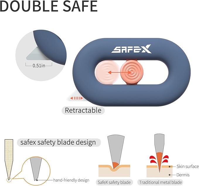 Box Cutter Retractable, Box Opener, Ceramic, Built-In Magnetic, Mini, Safety, Cute, Small, Package Opener for Women