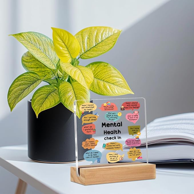 Therapy Office Decor Acrylic Sign, Mental Health Gifts for Women Psychologist Counselor, Acrylic Plaque Psychology Decoration, Shelf Cubicle Decor for Counseling Office Therapy Desktop Art Decoration