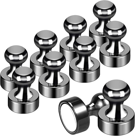 10Pack Fridge Magnet Adults Refrigerator Magnets Strong Metal Whiteboard Magnets Small Round Magnets Set for Fridge Whiteboard Locker Dry Erase Board in Kitchen Office Home Black