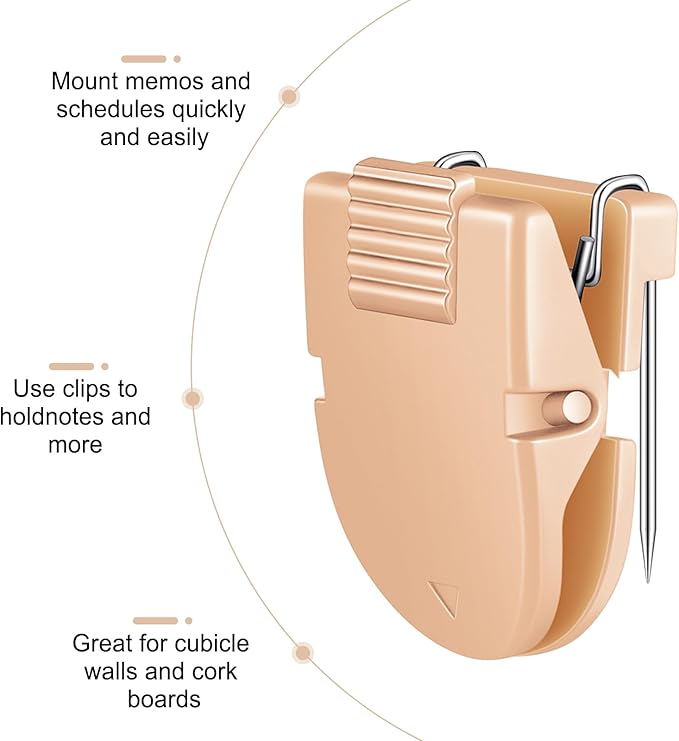 15 Pcs Cubicle Clips Fabric Panel Cubicle Accessories Fabric Partition Panel Wall Clip Office Photos Wall for Notes Memos Standard Size, 40-Sheet Capacity (Brown)