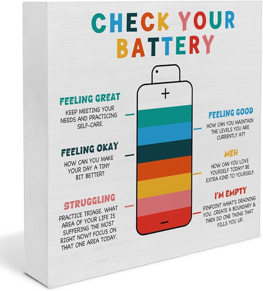 Mental Health Therapist Gifts, Counseling Therapy Office Must Have, Calming Reading Corner Wood Sign Decor for Desk Shelf