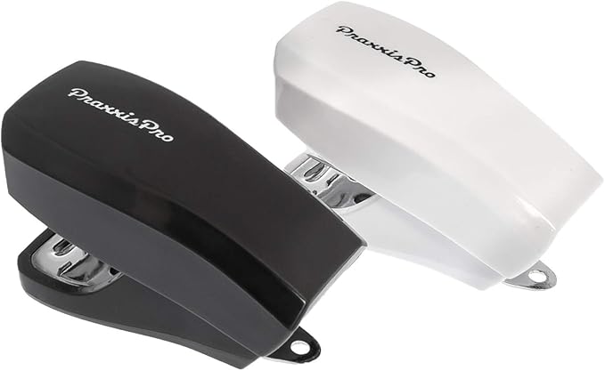Aria Premium Mini Stapler Set - with Built-in Staple Removers, 2000 Standard Staples Included - for Office, School, and Travel, Set of 2, Black & White