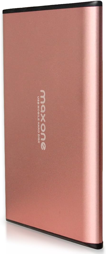 Maxone 250GB Ultra Slim Portable External Hard Drive HDD USB 3.0 Compatible with PC, Laptop, Rose Pink