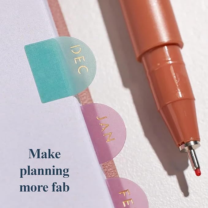 Erin Condren Monthly Adhesive Tabs, 12 Months of Adhesive Tabs for Yearly Planning, Use Them to Tab Undated Planners and Add a Pop of Color