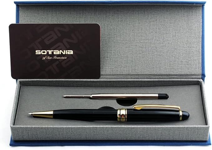 Free Engraving - Personalized Roller Ballpen, Ballpoint pen, Refillable Pens, Retractable Medium Refill Pen Black Ink, Custom Gifts for Men and Women, Classy Gift Box