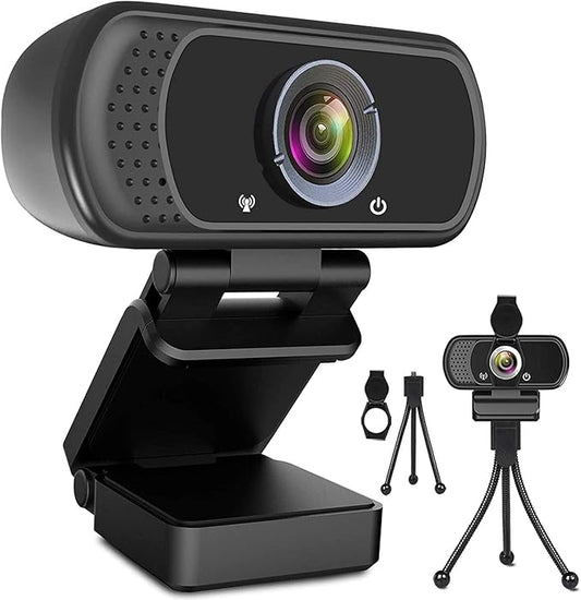 ToLuLu 1080P Webcam with Microphone, HD Webcam Web Camera with Tripod Stand, Widescreen USB Computer Camera, Streaming Mic Web cam for Online Calling/Conferencing,Facetime/YouTube Desktop Laptop PC