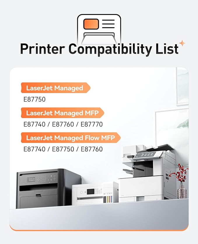 W9170MC W9171MC W9172MC W9173MC Toner Cartridge Set 4-Pack Replacement Compatible with HP Color Laserjet Managed E87750 MFP E87740 E87760 E87770 Flow MFP E87740 E87750 E87760 E87760 Printer Ink Copier