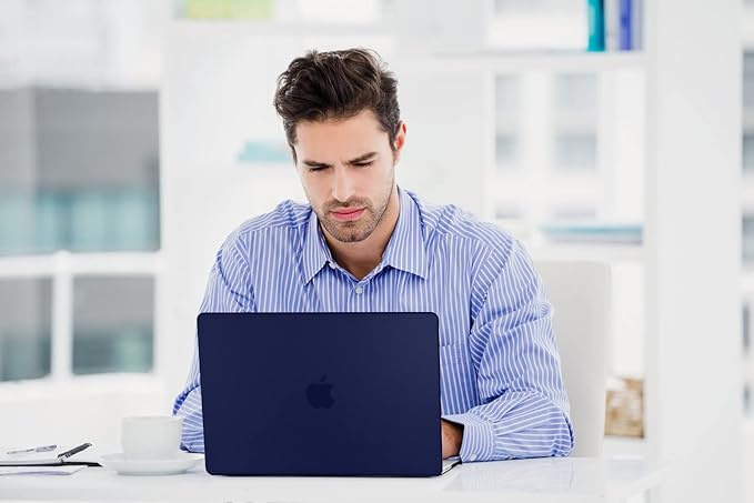 Teryeefi for MacBook Pro 16 Inch Case M4 M3 M2 M1 2025 2024-2021 Release A3403 A3186 A2485 A2780 A2991 Model, Matte PC Hard+Keyboard Cover+Screen Protector+Type C Adapter, Frosted Navy Blue