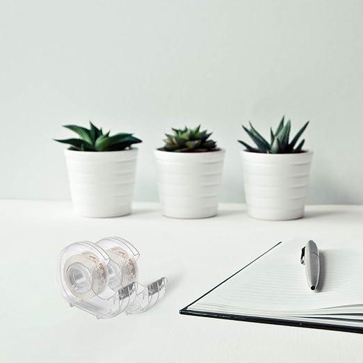 BOMEI PACK 24PACK Transparent Tape with Dispenser, Office Clear Tape Refill Rolls with Dispenser Bulk for DIY, Gift Wrapping, Repairing, Home and School, 3/4in x 1000in