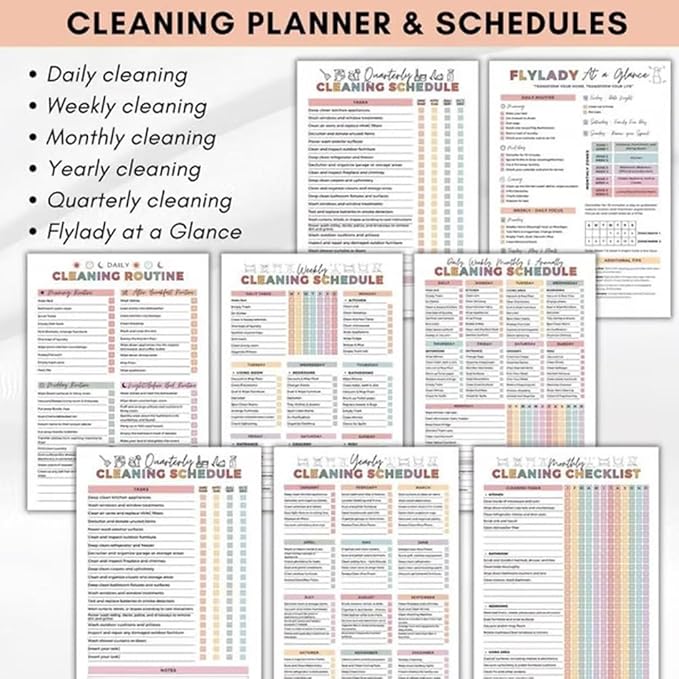 ADHD Cleaning Planner for Adults - Undated Daily Weekly Monthly Schedule & Checklist - Household Chores Organizer Journal