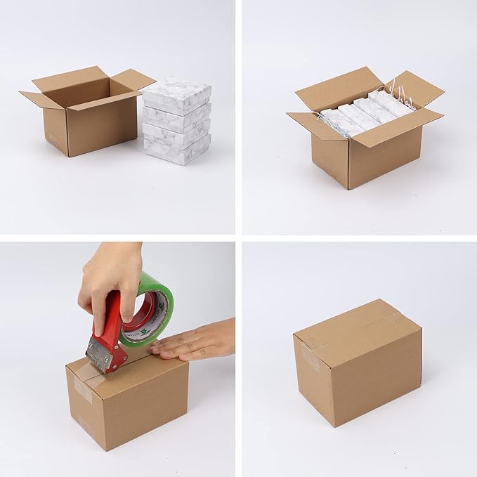 CRUGLA 40 Packs 6x4x3 Shipping Boxes Corrugated Cardboard Mailing Boxes Shipping Box Bulk for Packing Boxes