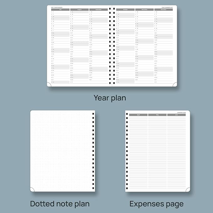 POPRUN 2026 Planner (Large Size 10'' x 8'' Wire-Bound Hard Cover) Daily Weekly and Monthly Calendar - Agenda 2026 (Jan.2026-Dec.2026) with Hourly Schedule, Monthly Tabs - Light Yellow