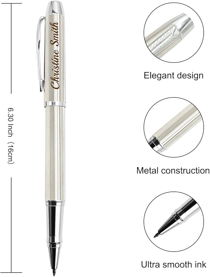 Amlion Personalized Pens Custom Engraved Pen with Name, Refillable Medium Refill, Personalized Gifts for Men Women