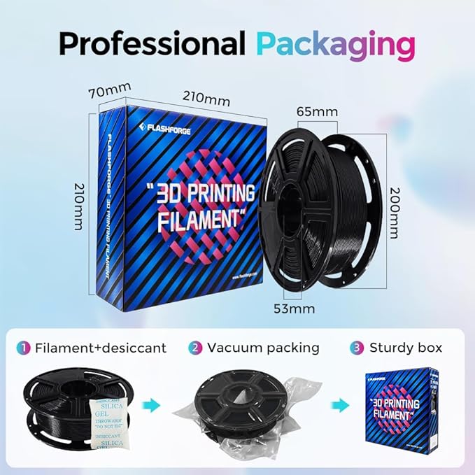 FLASHFORGE Rapid PLA Filament 1.75mm, High Flow Speedy 3D Printer Filament, Experience Exceptional Performance with 500mm/s High-Speed Printing, Neatly Wound & Top-Notch Filament (Black)