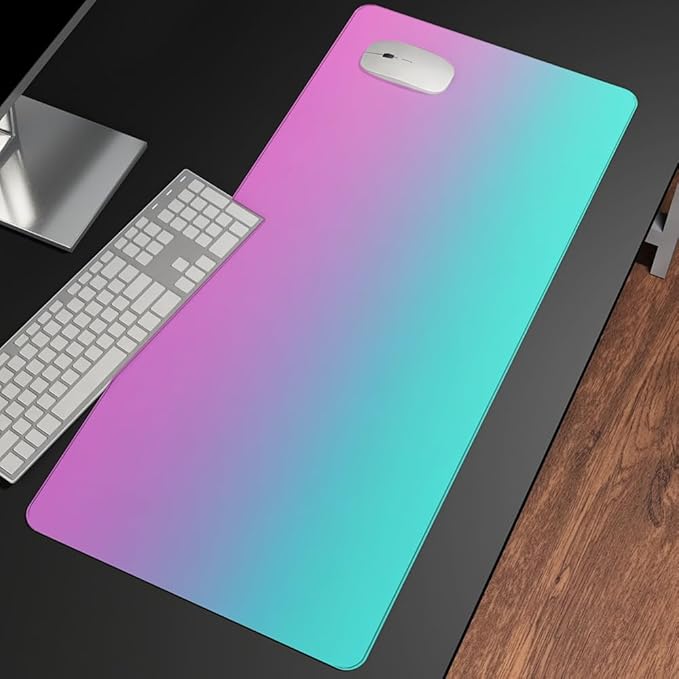 Mrcrypos Turquoise Large Mouse Pad Blue Purple Desk Mat for Desktop,Waterproof Desk Pad with Stitched Edges,Computer Keyboard Gaming Mouse Pads for Women Office Home 31.5" x 11.8"