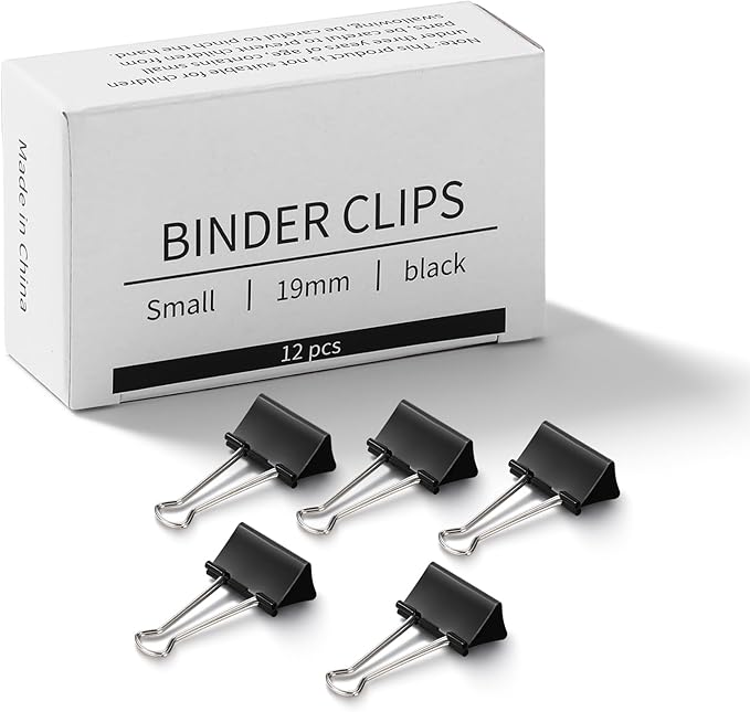 Eclirgan 144-Pack Small Binder Clips in 12 Boxes,Thick Metal Paper Clamp Set with Folding/Reusable/Rust-Resistant,0.7-Inch Mini Paper Binder Clip for Teachers/Students/Business