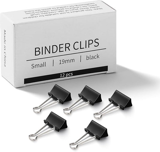 Eclirgan 144-Pack Small Binder Clips in 12 Boxes,Thick Metal Paper Clamp Set with Folding/Reusable/Rust-Resistant,0.7-Inch Mini Paper Binder Clip for Teachers/Students/Business