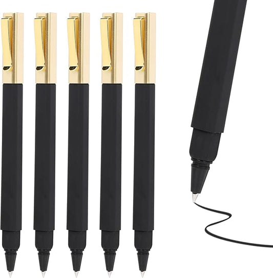 12 Pack Gel Pens Black 0.5 mm Medium Point Black Gel Ink Pens with Cap Quick Drying Ballpoint Pen Smooth Writing Fine Point Pen for Journaling School Office Supplies