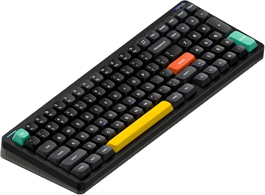 nuphy Halo96 V2 Wireless Keyboard,Gasket Structure,96% Hot Swappable Gaming Keyboard, 99 Kyes RGB Backlit Mechanical Keyboard, Support QMK/VIA,Bluetooth/USB-C/2.4GHz-Black,Raspberry Switches(46gf)