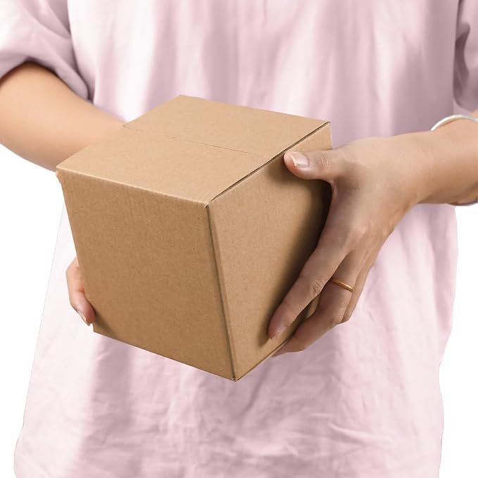 CRUGLA 40 Packs 5x5x5 Shipping Boxes for Small Business, Corrugated Cardboard Boxes Bulk for Shipping Packing Mailing