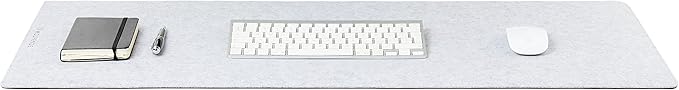 Premium Felt Desk Mat | Large 15.75" x 36" | Multifunctional Desk Pad for Home Office | Light Gray