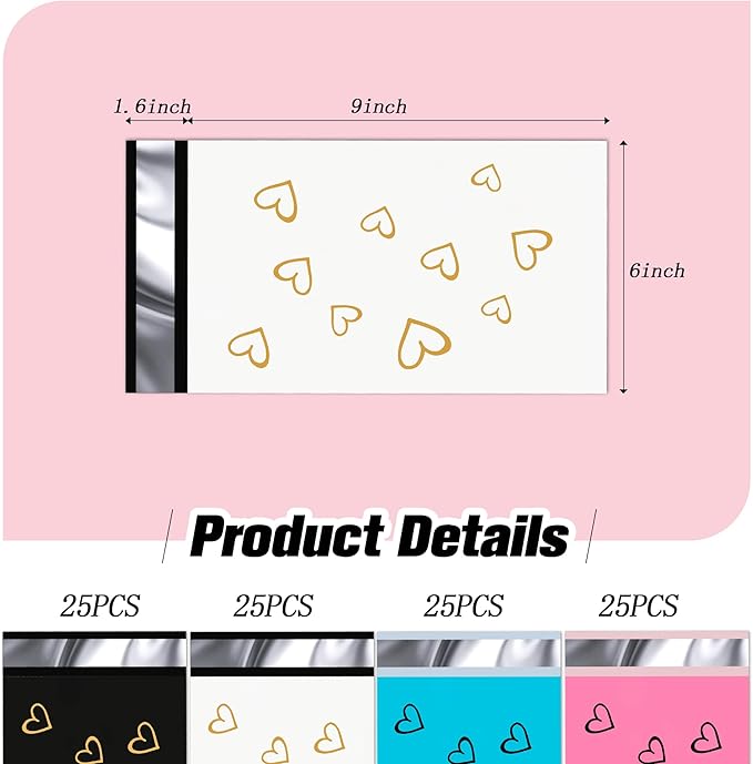 JinRuiKJ Thank You Poly Mailer - 6x9 Poly Mailers Variety Pack of 100, 25 Pcs Each Color, Strong Adhesive Shipping Bags for Clothing, Durable Thick Mailer Bags with Self Seal - Mixed Color