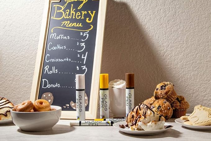 Glass Pen Window Marker: Liquid Chalk Markers for Glass, Car Marker or Mirror Pen with Washable Paint - Car Windows, Mirror, Storefront Windows, Parade & Party, Holiday (Red, Fine Tip)