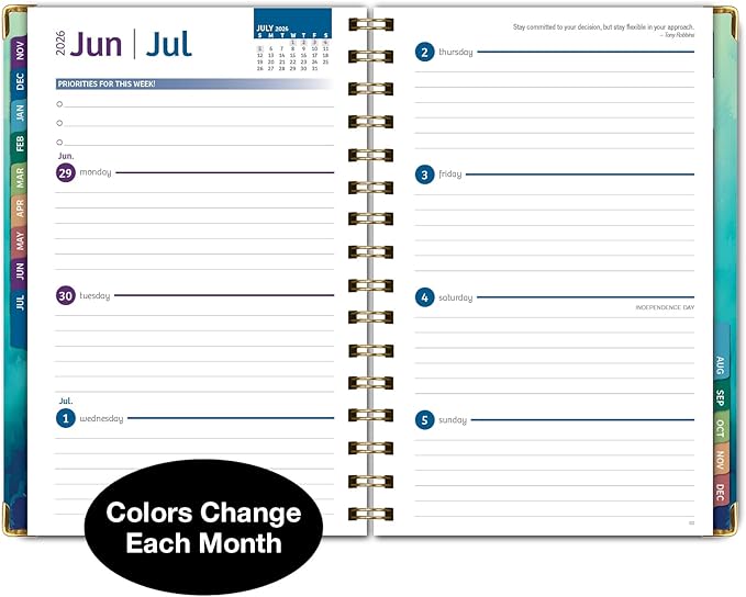 HARDCOVER 2026 Planner, 5.5"x8": 14 Months (November 2025 - December 2026), Daily Weekly Monthly Planner, Yearly Agenda, Bookmark, Pocket Folder and Sticky Note Set (Orchid)