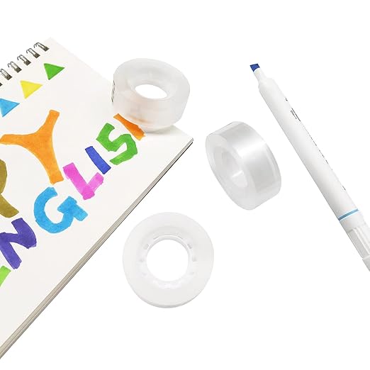 15 Rolls Transparent Clear Tape Refills for Dispenser, Sturdy Tape(Not Easily Tear), 0.7 Inch, 27.3 Yard, Perfect for Office, Home, School