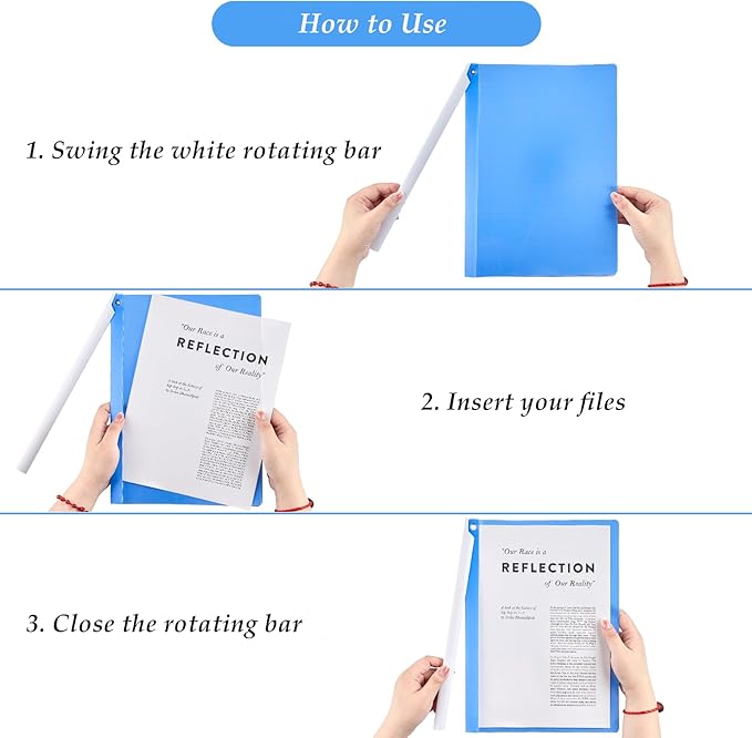 10PCS Clear Report Covers with Swing Clip, Professional Clear Front Presentation Folders Resume Folder, 30 Sheets Capacity A4 Size File Document Organizer, No Punch Needed