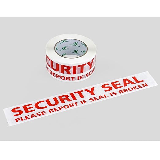 BOMEI PACK Security Seal Tape, Please Report if Seal is Broken Printing Packing Tape with Dispenser, 2.4mil 2inch x 110yds, 3Rolls Heavy Duty Fragile Tape Refills for Shipping, Moving and Sealing