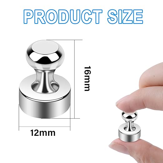 Strong Fridge Magnets Refrigerator Magnets for Whiteboard Small Magnet Push Pin Magnetic Neodymium Tiny for Office Classroom Kitchen Home 16 Pack