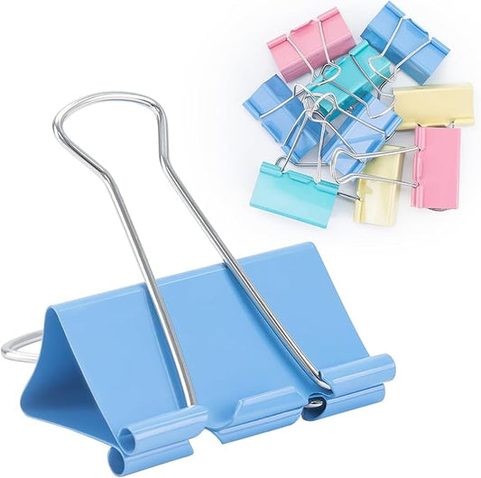 2 Inch 32 Pack Extra Large Binder Clips, Assorted Colors, Colored Jumbo Paper Clips, Big Paper Clamps, Binder Clips Large Size for Home, School and Office Supplies