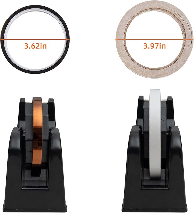 IHOMECOOKER Desktop Tape Dispenser Adhesive Roll Holder (Fits 1" & 3" Core) with Weighted Nonskid Base Black