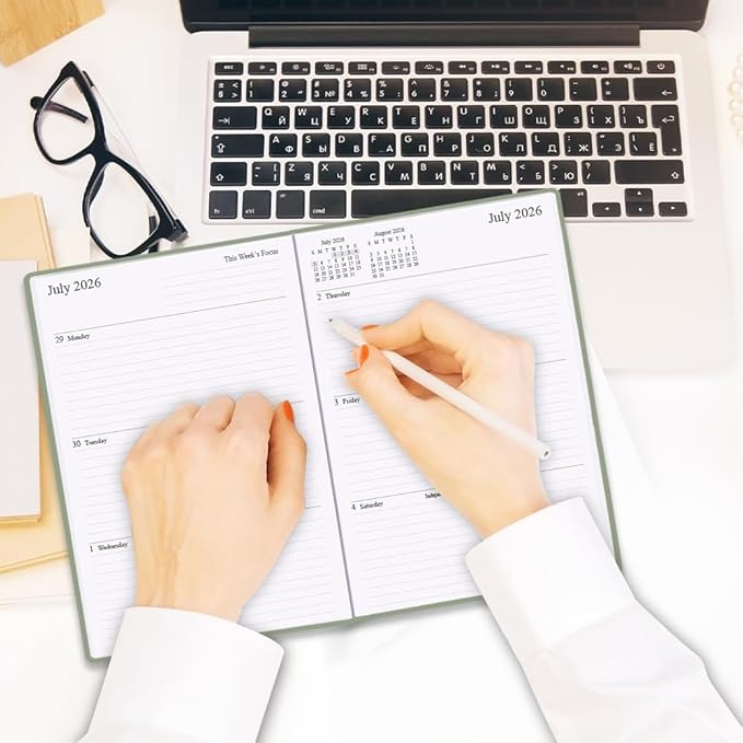 Planner 2026-2027 - 18 Months (Jan 2026 - Jun 2027) Agenda Planner 5.8" x 8.5", 2026-2027 Weekly & Monthly Planners with Hard Cover, Green