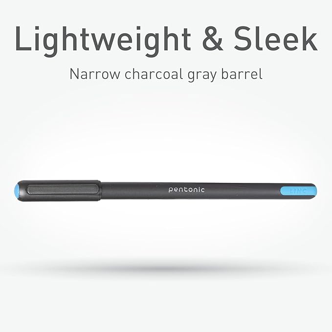 Pentonic Ballpoint Pens, 25 Count, 10 Assorted Ink Colors, 1.0 mm Medium Point, Smooth Writing For Journaling & Note Taking (PEN12127)