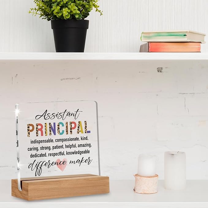 Assistant Principal Gifts for Women Men, Assistant Principal Appreciation Gifts Back to School, Unique Office Decorative Signs Plaque for Desk