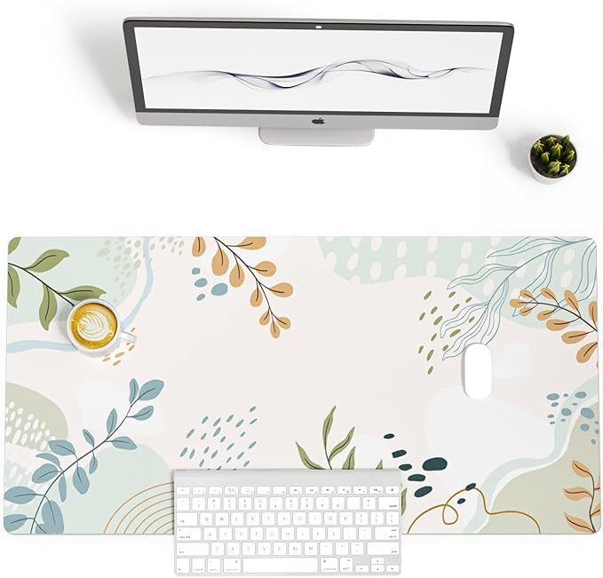 Colorful Star Large Mouse Pad, Green Pink Waterproof Desk Mat, Abstract Boho Double Sided Computer Gaming Mouse Pad, XXL Full Desk Mousepad Non Slip Desk Pad for School Office Home 31.5" x 15.7"