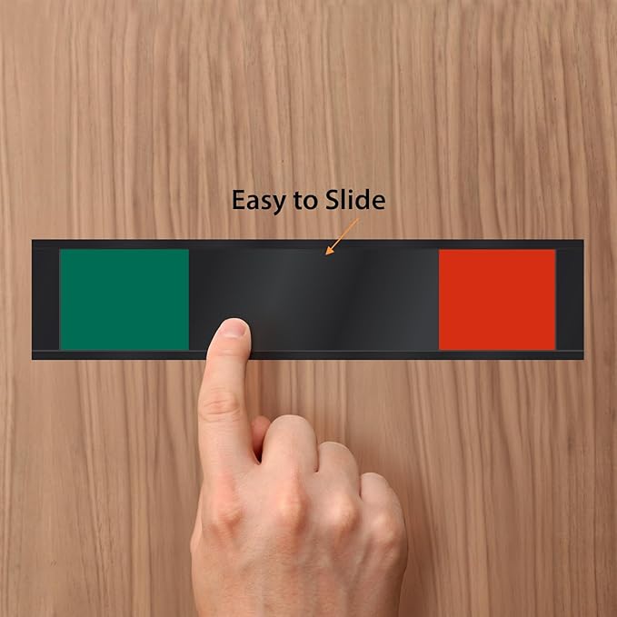 SmartSign Blank Slider Sign (Red/Green), 2.25" x 10", 60 mil Plastic Plate in Aluminum Frame with Foam Adhesive Backing, Privacy Slide Door Indicator - for Office, Workplace, Conference Room, USA-Made