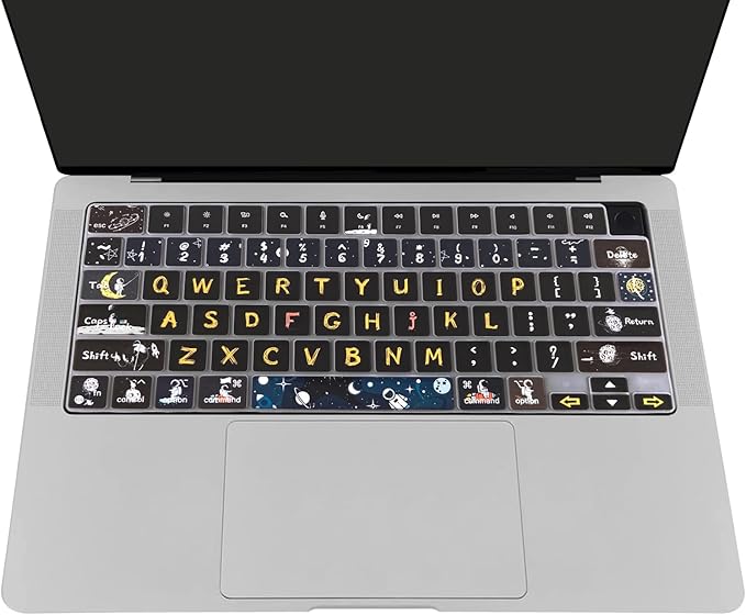 Keyboard Cover Skin for 2021-2024 MacBook Pro 14/16 (A2442 A2485 A3112 A3401 A3403 A2992 A2779 A2780 A2991 A2918 M1/M2/M3 M4) & MacBook Air 13.6''/15'' (A2681 A3113 A2941 A3114),Space Man