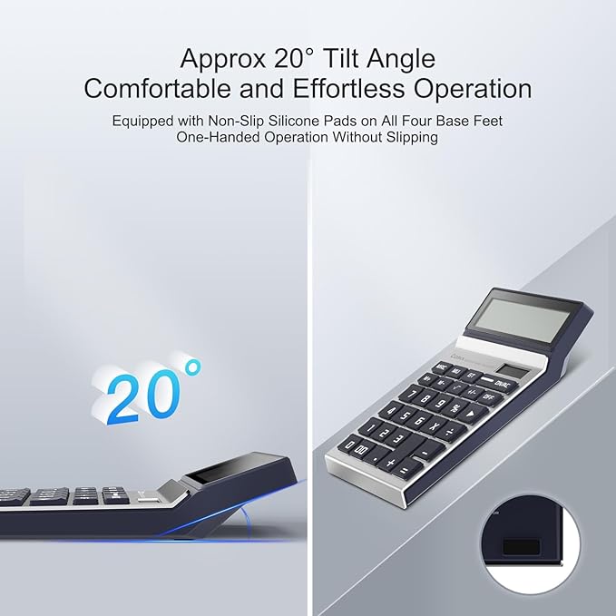 Comix Desk Calculator with 12 Digits Large LCD Display, Solar Battery Dual Power, Big Button Basic Calculator for Home Office School