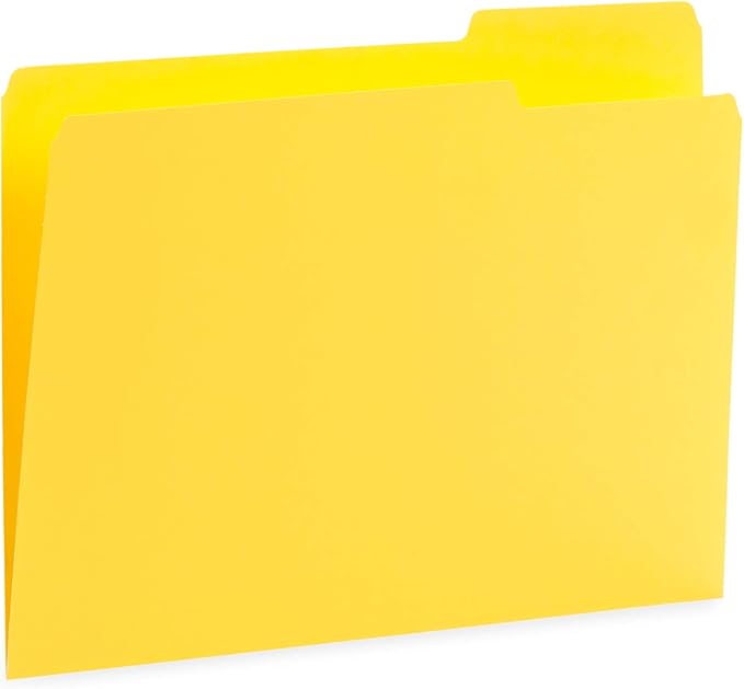 Blue Summit Supplies 100 Warm Tones File Folders, 1/3 Cut Tab, Letter Size, Assorted Colors, Great for Organizing and Easy File Storage