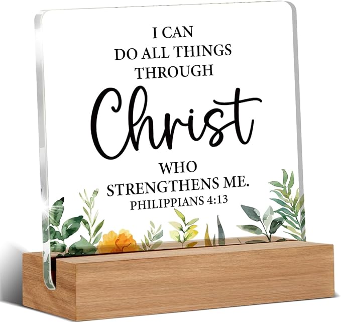 Christian Gifts for Women Men, Inspirational Religious Gifts for Christian Women, Bible Verse Decor Desk Signs Plaque